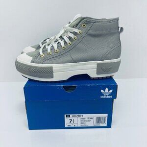 Adidas Women's Nizza High Platform Trek Shoes Feather Gray Size 7.5 GY9539 New
